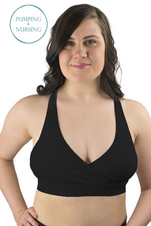 Rumina Hands-Free Pump&Nurse™ Racerback Bra (Black) by Rumina