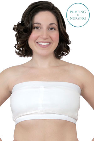 Rumina Hands-Free Pump&Nurse™ Strapless Bra (White) by Rumina
