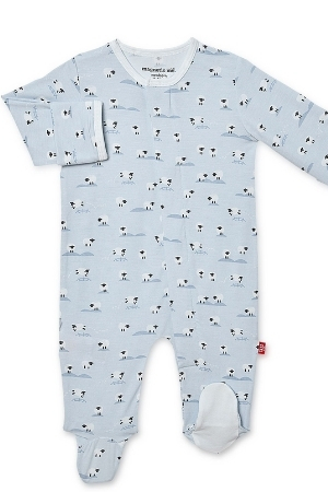Magnetic Me™ Modal Magnetic Baby Footie (Baa Baa Blue) by Magnetic Me by Magnificent Baby