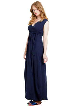 Lily Goddess Maxi Maternity & Nursing Dress (Midnight Blue) by Love Milk