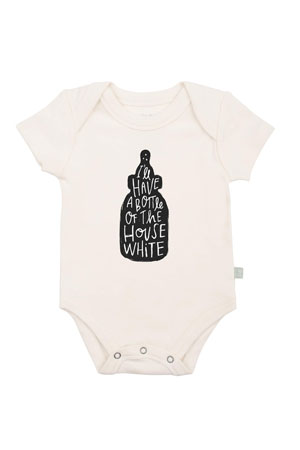 Finn + Emma Graphic Organic Bodysuit (House White) by Finn + Emma
