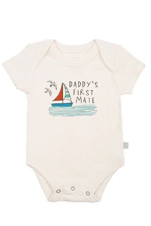 Finn + Emma Graphic Organic Bodysuit (Daddy's First Mate) by Finn + Emma