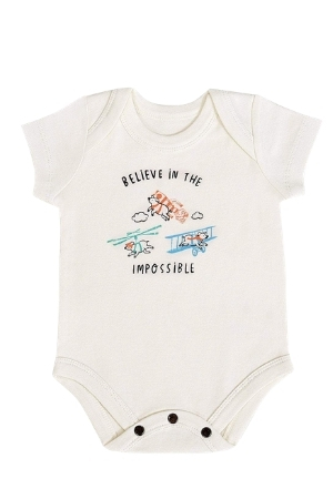 Finn + Emma Graphic Organic Bodysuit (Believe in the Impossible) by Finn + Emma