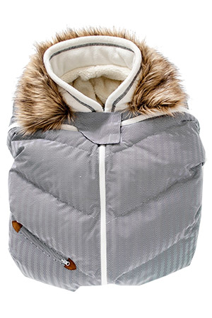 Juddlies Design - Infant Car Seat Cover (Herringbone Grey) by Juddlies Designs