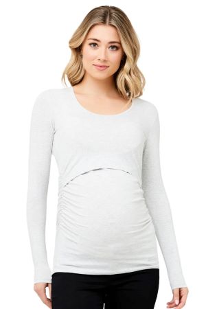Ripe Organic Cotton Nursing Top (Silver Marle) by Ripe Maternity