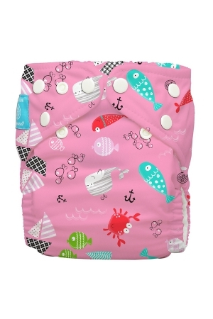 Charlie Banana® Organic One Size Reusable Diapers with 2 inserts (Florida Pink) by Charlie Banana