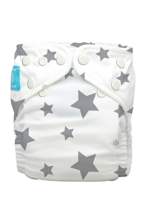 Charlie Banana® Organic One Size Reusable Diapers with 2 inserts (Twinkle Little Star Grey) by Charlie Banana