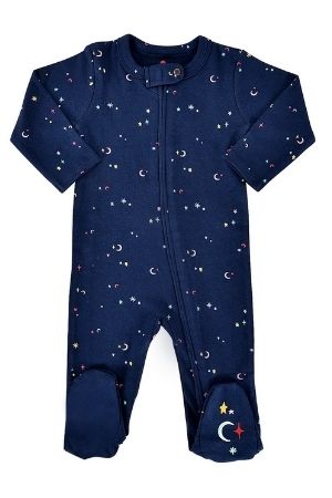 Finn + Emma Starry Night Organic Zipper Footie (Starry Night) by Finn + Emma