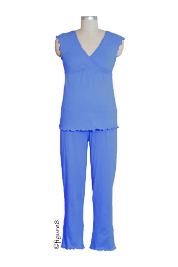 Wrap Nursing Top w/ Crop Pants (Periwinkle)