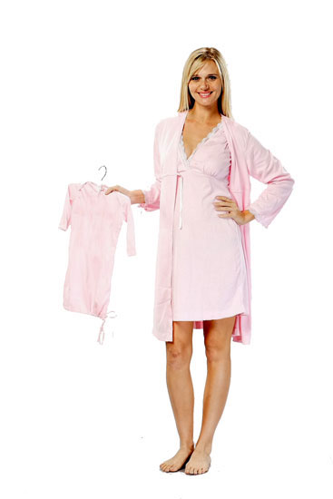 Take Me Home Mom & Baby Nursing 3-piece PJ Set (Pink)