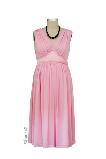The Baby Shower Stretch Tulle Maternity Dress (Blush)
