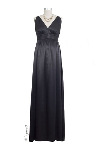 Ripe Deluxe Satin Evening Maternity Gown (Black)