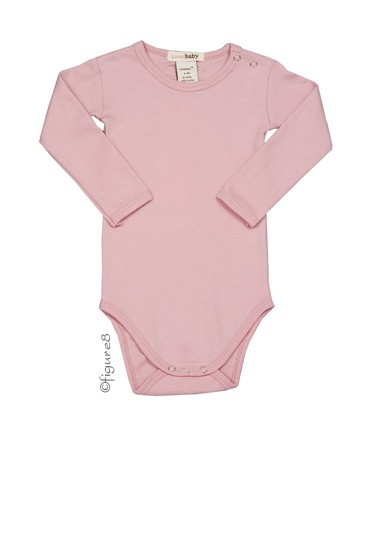 L'ovedbaby Long-Sleeve Baby Girl Bodysuit (Think Pink)