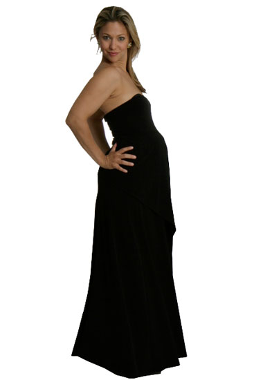 Pouch Maxi Versatile Maternity Gown (Black)