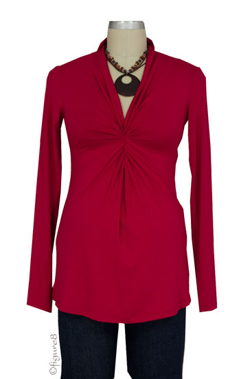 Lucy Twist Front Maternity Top (Red)
