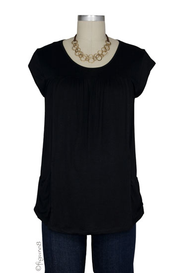 Fiona Pocket Nursing Top (Black)