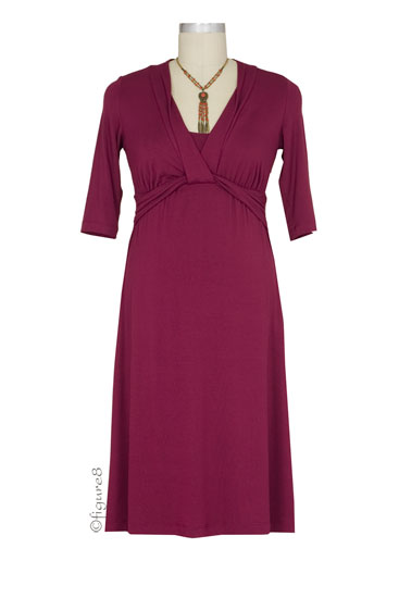 JW D&A 3/4 Sleeve Twist Front Nursing Dress (Brick) JW D&A 3/4 Sleeve Twist Front Nursing Dress (Brick)