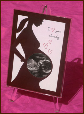Bonnie Marcus Sonogram Keepsake Baby Frame (Pink Background)