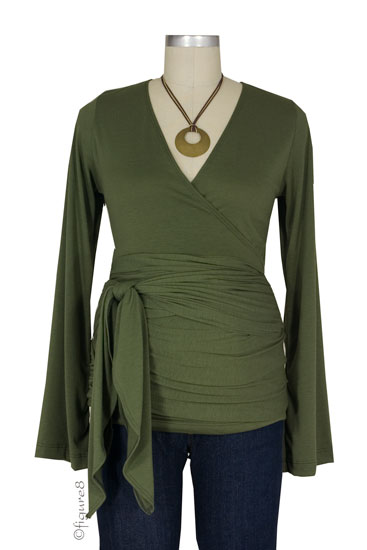 The Bella Wrap Around Maternity Top (Olive)