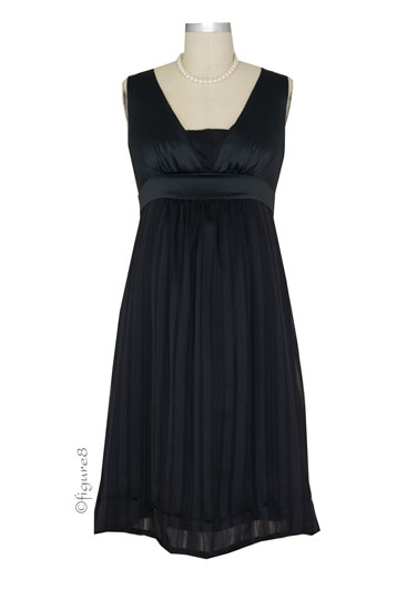 Ripe Ribbon Chiffon Maternity Dress (Black)