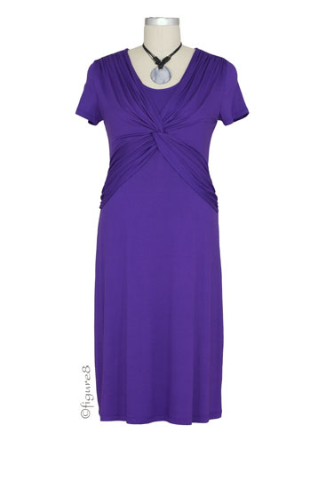 Maternal America Interlace Nursing Dress (Purple)