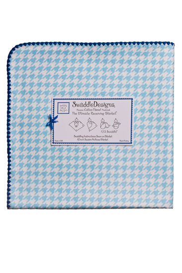 Swaddle Designs Ultimate Receiving Blanket (Blue Puppytooth)
