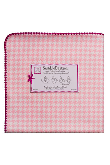 Swaddle Designs Ultimate Receiving Blanket (Pink Puppytooth)