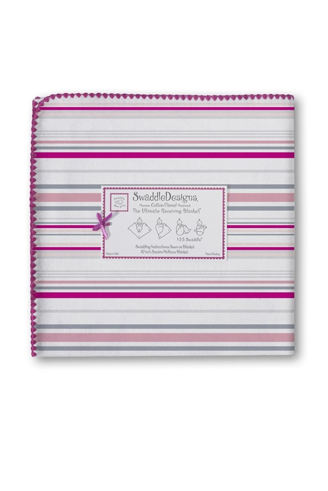 Swaddle Designs Ultimate Receiving Blanket (Very Berry Stripes)