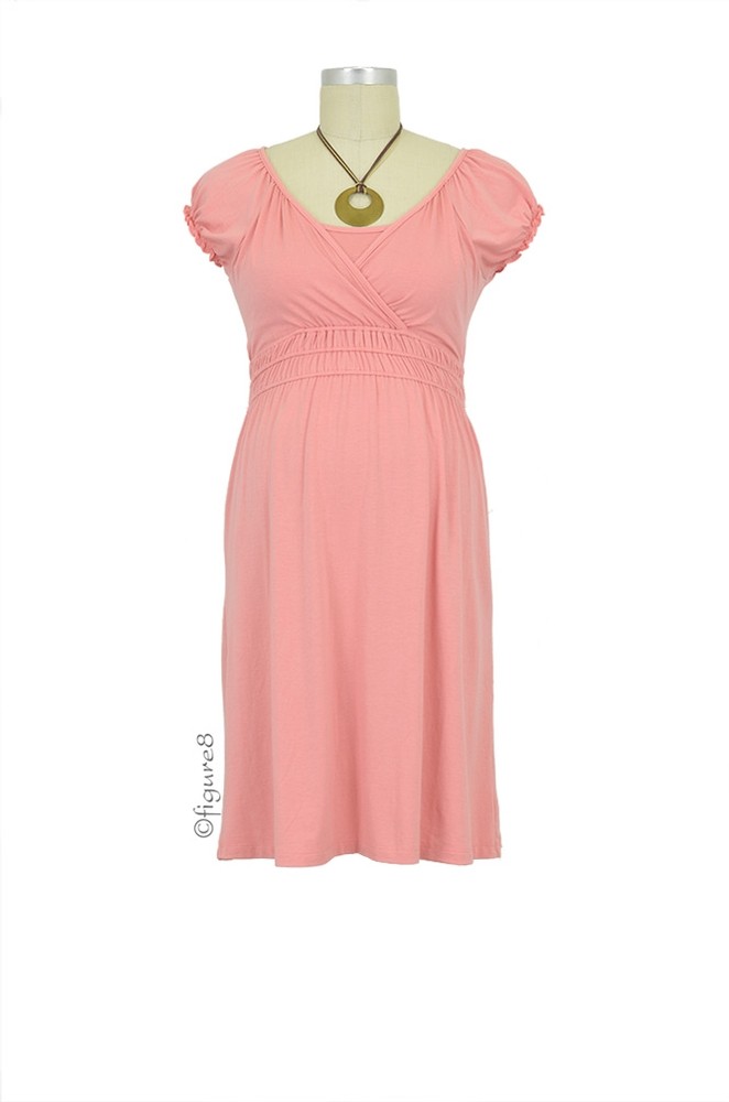 Abbey Nursing Dress (Cloudy Peach Pink)
