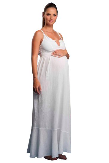 Kylie Beach Maternity Dress (White)