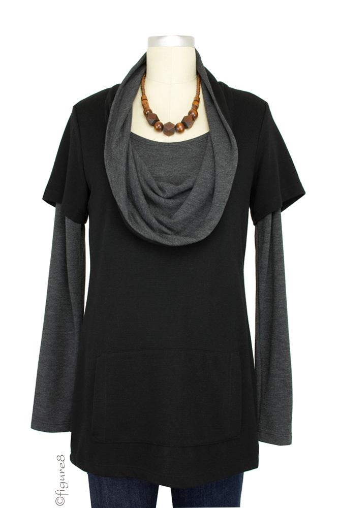 Kate Nursing Top (Black with Grey) Kate Nursing Top (Black with Grey)