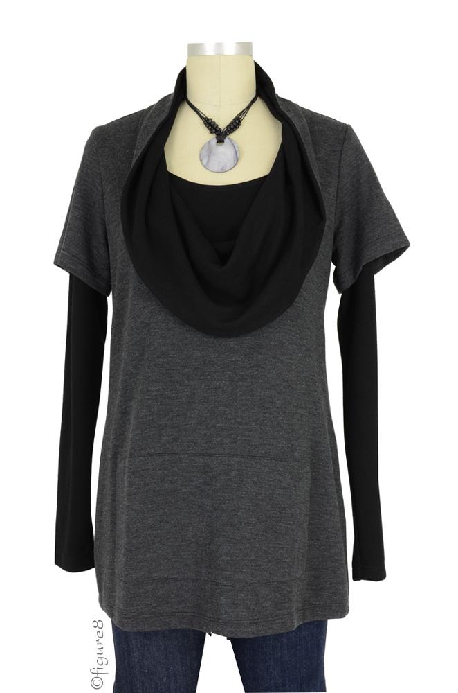 Kate Nursing Top (Grey with Black) Kate Nursing Top (Grey with Black)