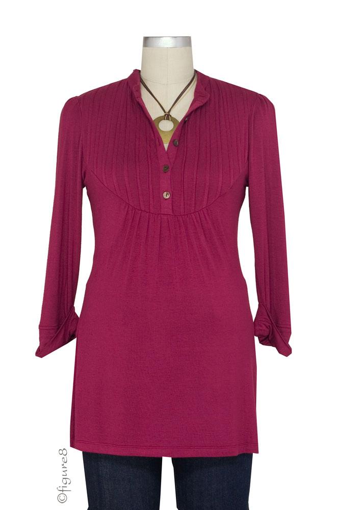 Pleated Nursing Tunic (Ruby) Pleated Nursing Tunic (Ruby)