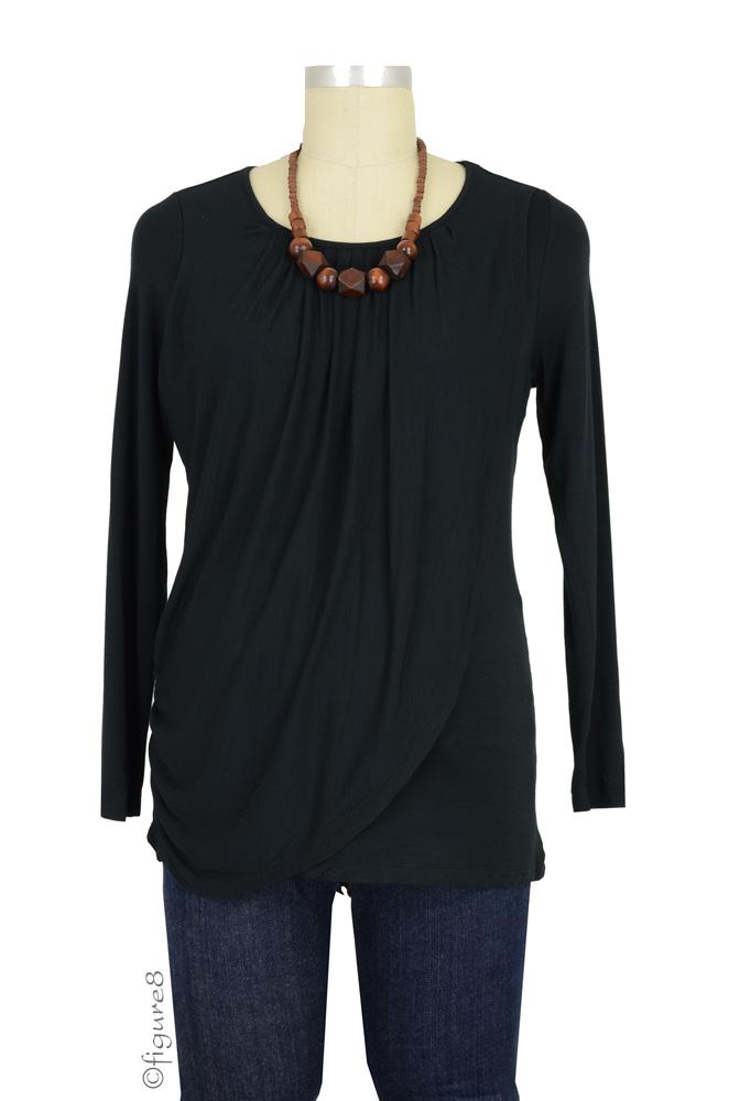 Goddess Drape Nursing Top (Black) Goddess Drape Nursing Top (Black)