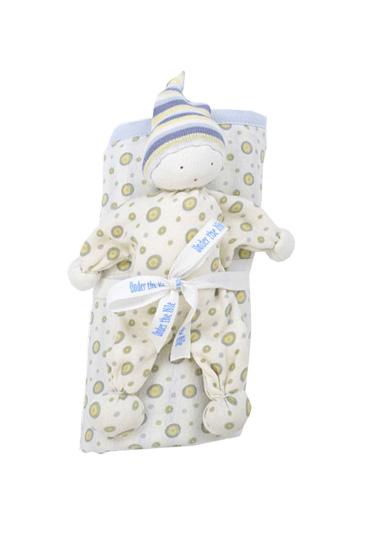 Under the Nile Receiving Blanket & Baby Buddy Set (Blue)