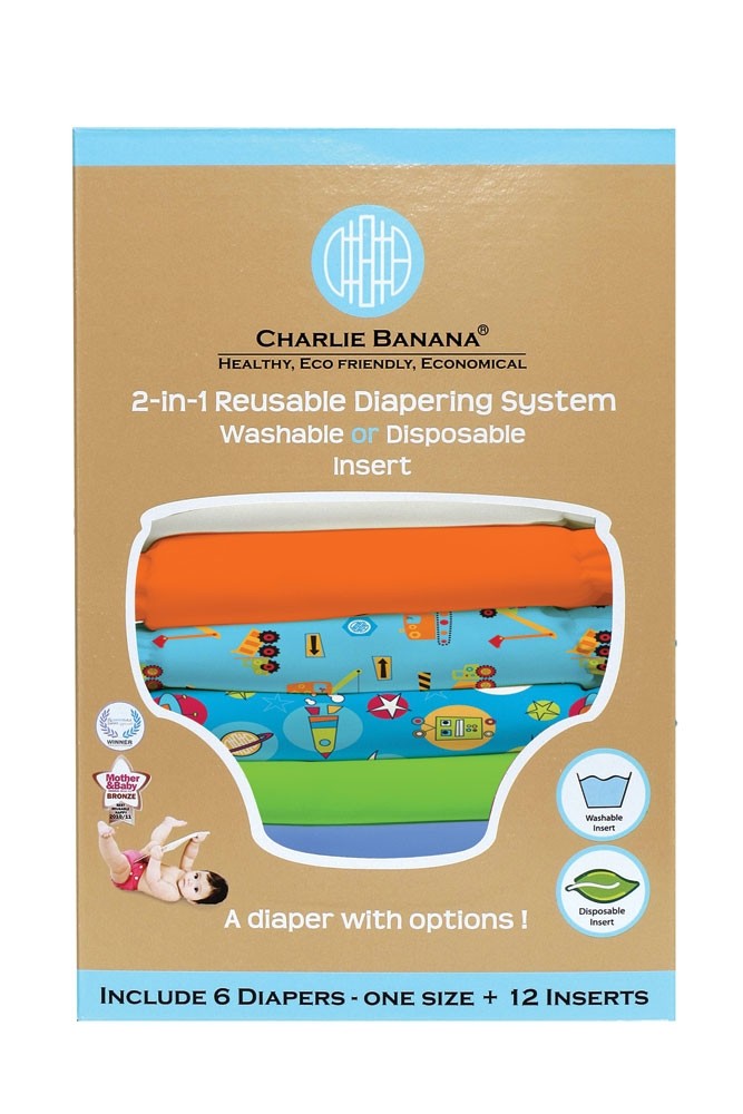 Charlie Banana® 2-in-1 Reusable Diapers - 6 Pack (Under Construction)