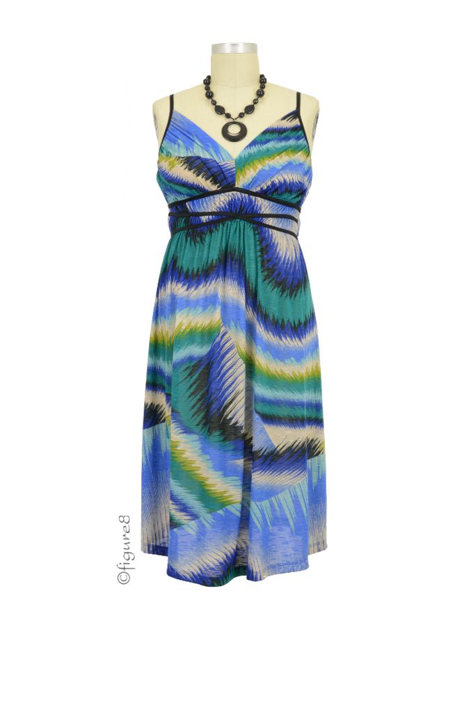 Grecian Maternity Dress (Blue Waves)