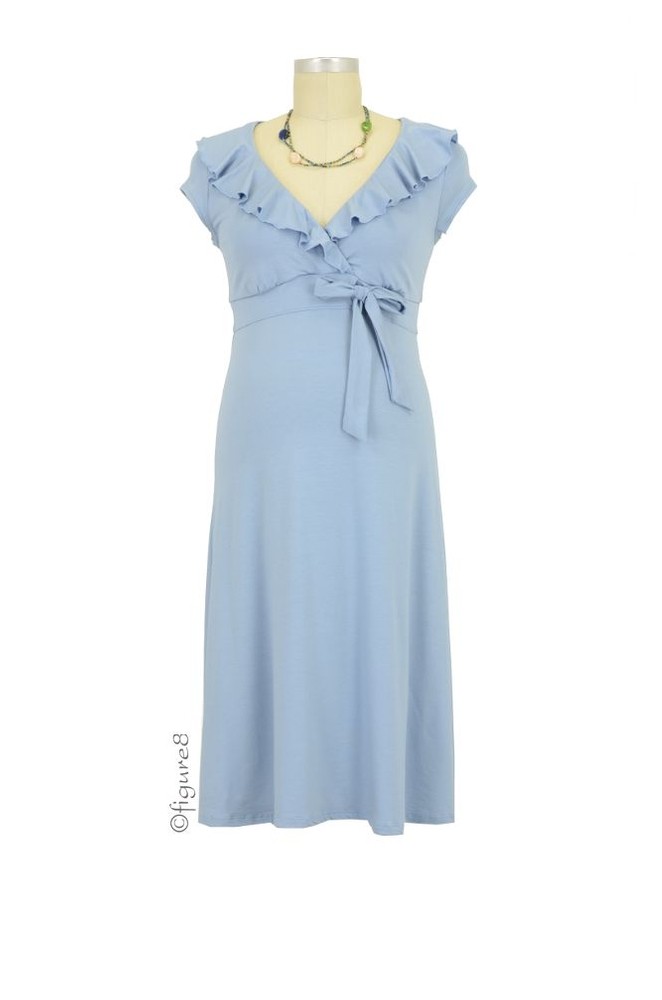 The Breezy Nursing Dress (Pearl Blue)