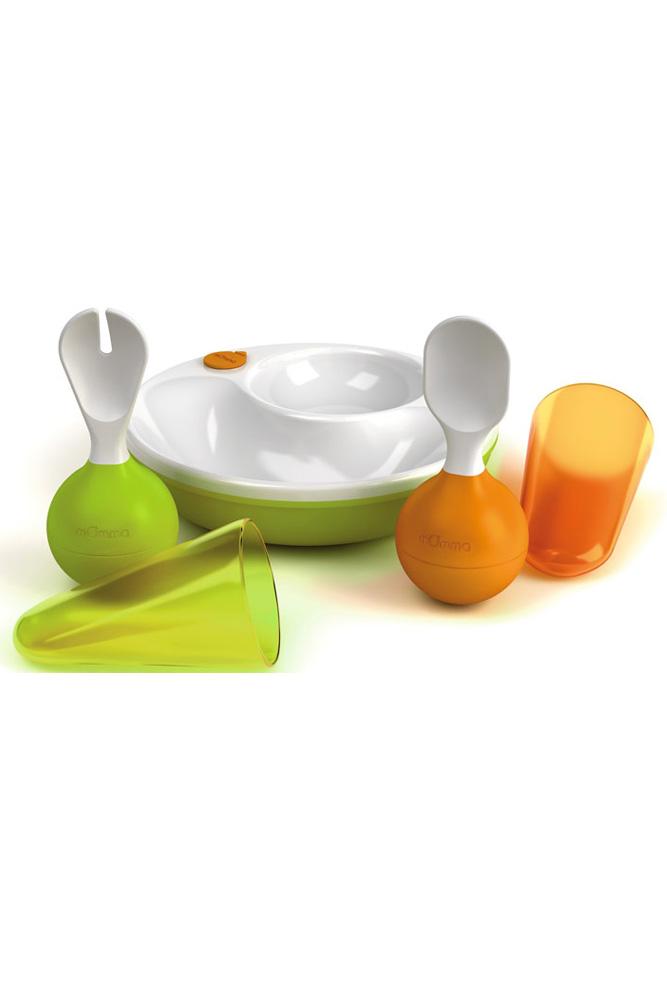 mOmma Developmental Warm Meal Set (Green/Orange)