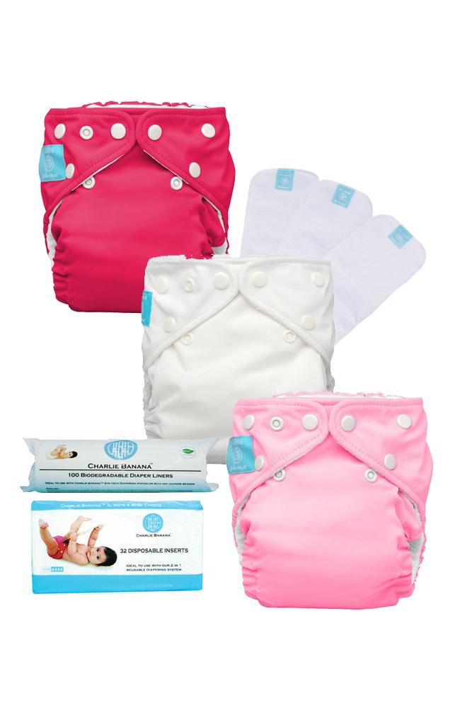 Charlie Banana® One Size Cloth Diaper Starter Kit (Girl)
