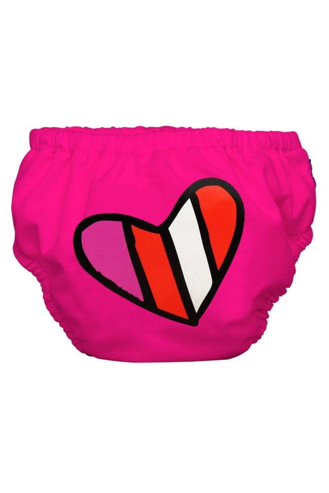 Charlie Banana® Swim Diaper & Training Pants (Red Petit Coeur on Hot Pink)