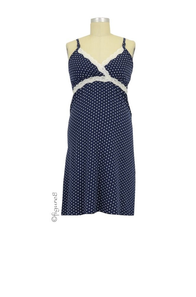 Belabumbum Dottie Nursing Chemise (Navy Dot) Belabumbum Dottie Nursing Chemise (Navy Dot)