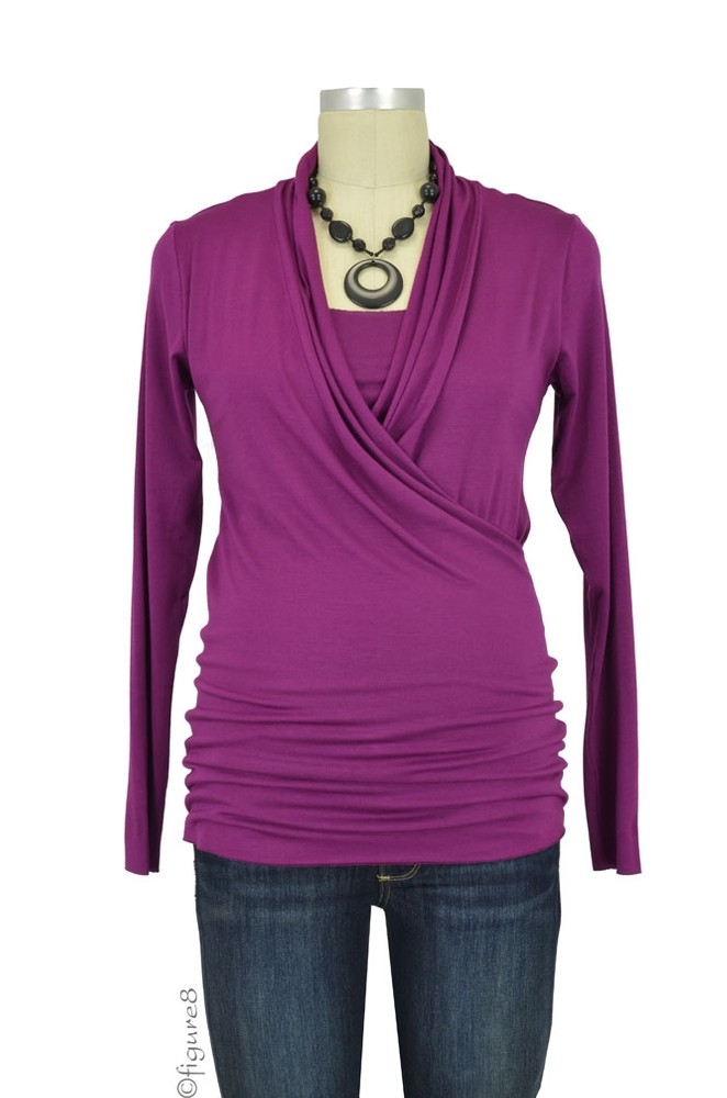 Baju Mama Isabella Raw Edge Maternity & Nursing Top - Long Sleeve (Plum Wine) Baju Mama Isabella Raw Edge Maternity & Nursing Top - Long Sleeve (Plum Wine)