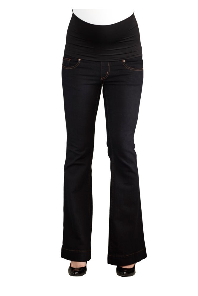 Belly Support Boot Cut Maternity Jeans (Black)