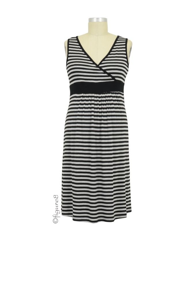 Baju Mama Jane Modal Nursing Chemise (Heather Grey/Black Stripe) Baju Mama Jane Modal Nursing Chemise (Heather Grey/Black Stripe)