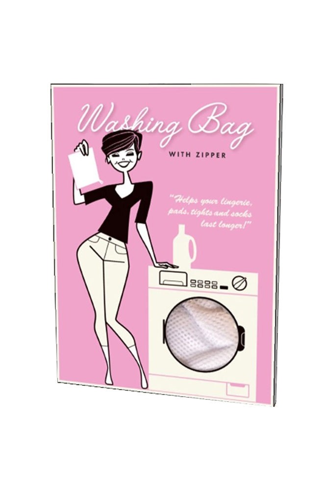 Boob Design Lingerie Washing Bag with Zipper (White Mesh)