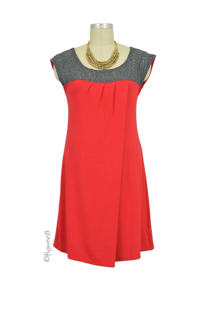 Colette Crochet Nursing Dress (Rouge)