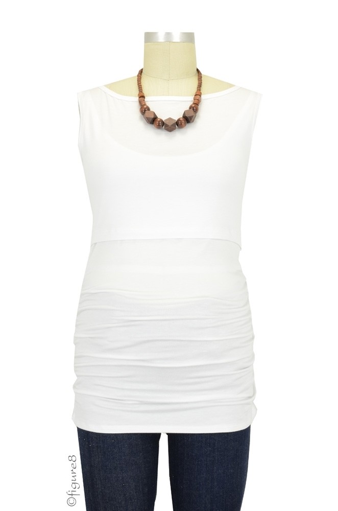 Baju Mama Audrey Sleeveless Boatneck Maternity & Nursing Top (Coconut) Baju Mama Audrey Sleeveless Boatneck Maternity & Nursing Top (Coconut)