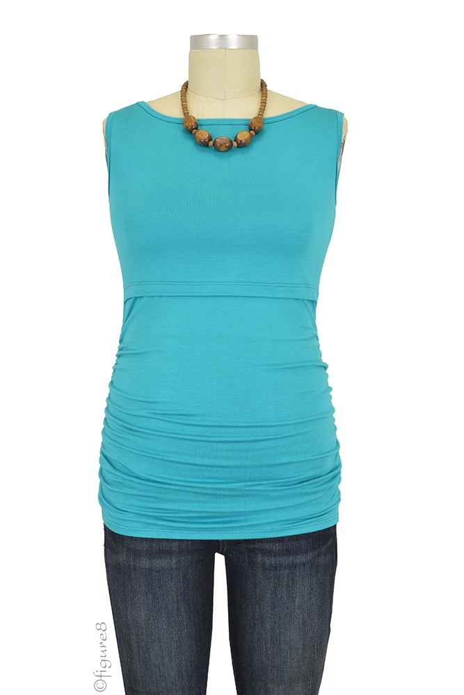 Baju Mama Audrey Sleeveless Boatneck Maternity & Nursing Top (Jade) Baju Mama Audrey Sleeveless Boatneck Maternity & Nursing Top (Jade)