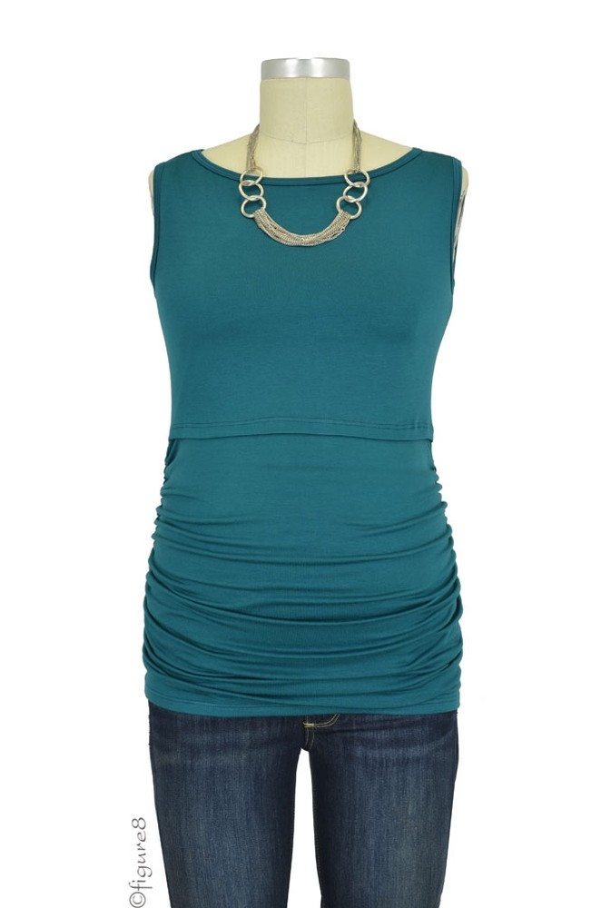 Baju Mama Audrey Sleeveless Boatneck Maternity & Nursing Top (Deep Lake) Baju Mama Audrey Sleeveless Boatneck Maternity & Nursing Top (Deep Lake)